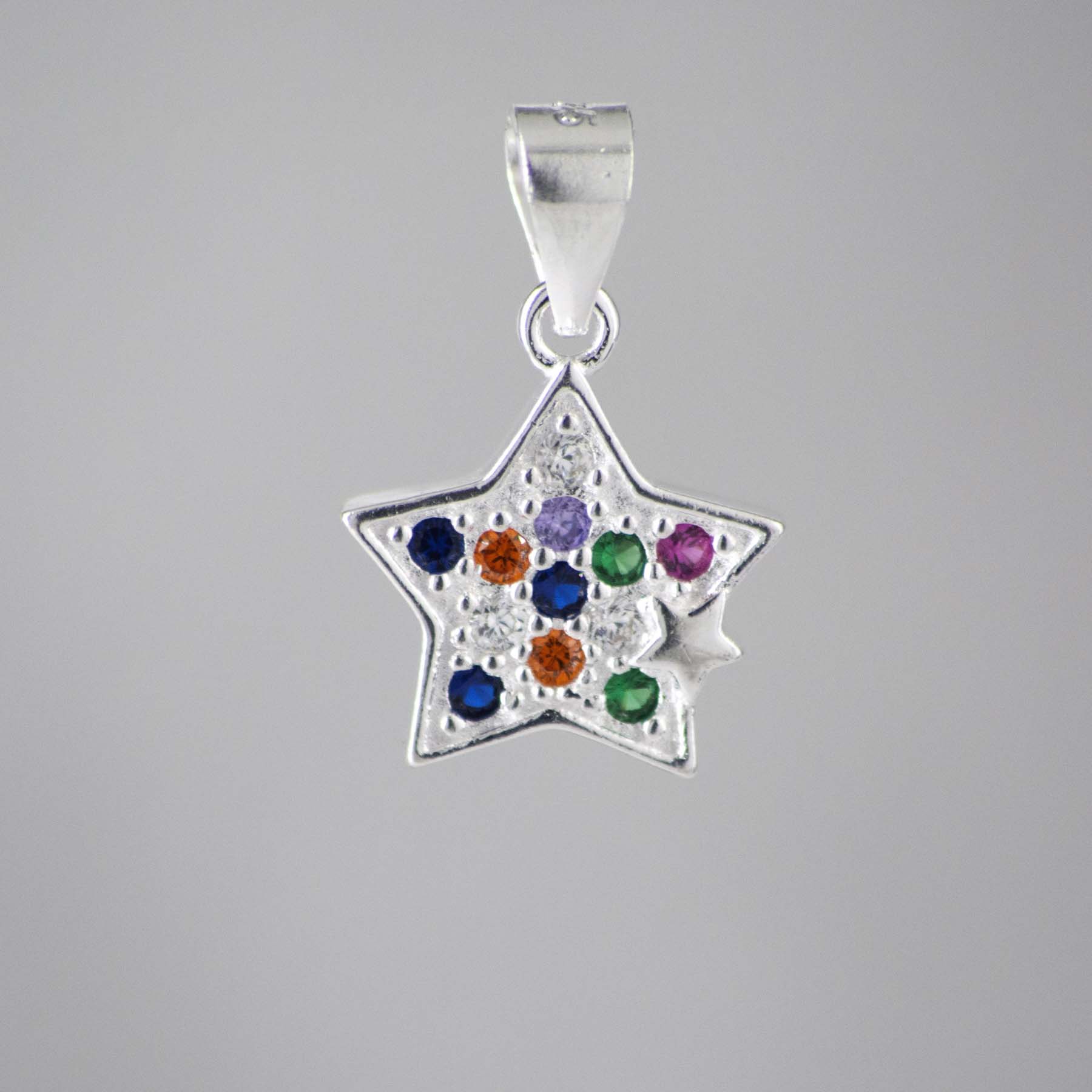 DIJE ESTRELLA CIRCONES COLORES